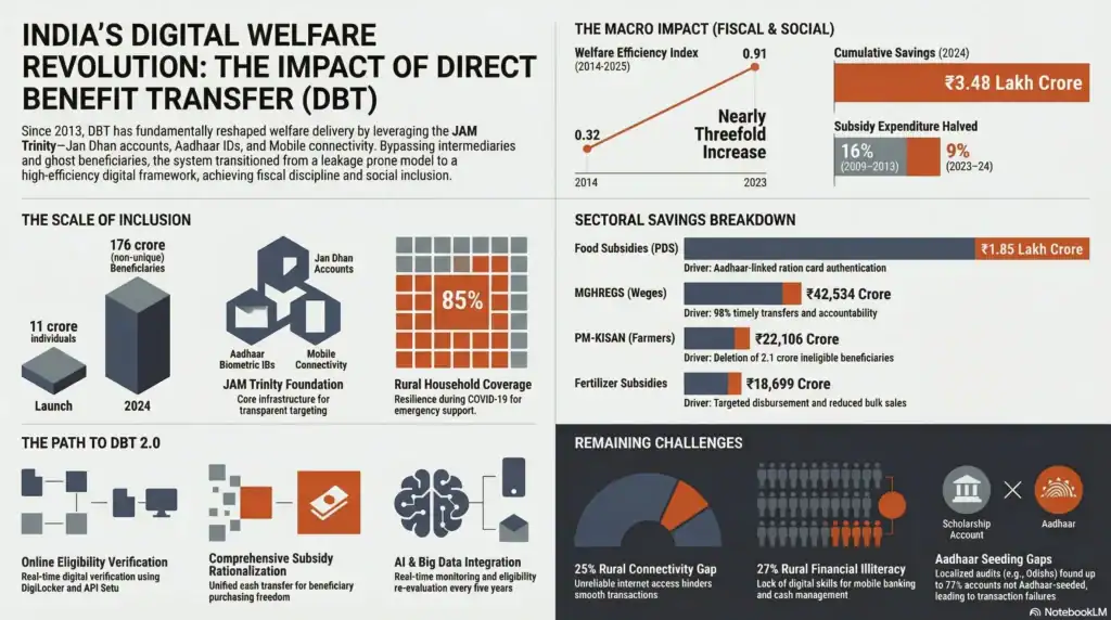 DBT savings India 3.48 lakh crore