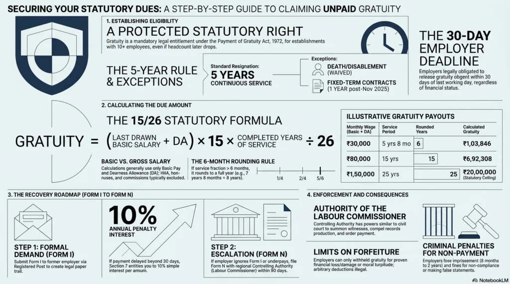 File Form N For unpaid gratuity
