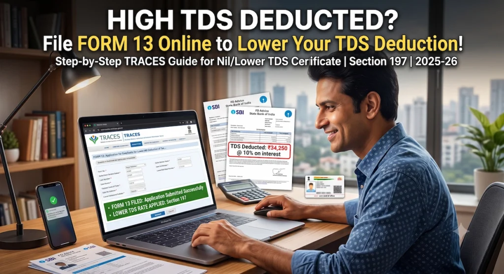 High TDS Deducted by Bank? How to File Form 13 Online to Get Your TDS Rate Lowered